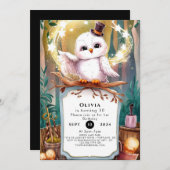Pastel Woodland Owl Verjaardag Kaart (Voorkant / Achterkant)