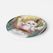 Pastel Woodland Owl Verjaardag Papieren Bordje (Gekanteld)