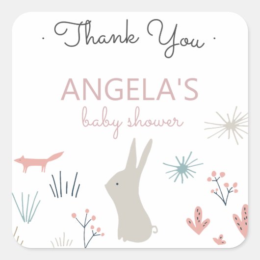 Pastel Woodland | STICKER BABY SHOWER (Voorkant)