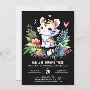 Pastel Woodland Tiger Verjaardag Kaart