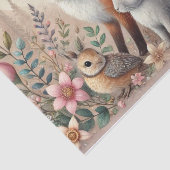 Pastel Woodland Wildlife Floral Tissue Papier (Detail)