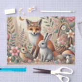 Pastel Woodland Wildlife Floral Tissue Papier (Craft)