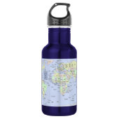 Pastel World Map With Country Names – Personalized Waterfles (Voorkant)