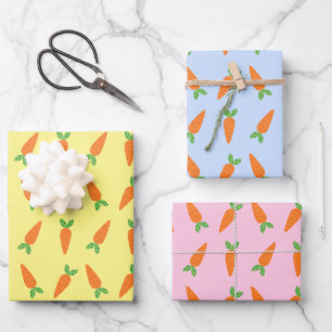 Pastel Wortelen Paasgeschenken voor Paasmand Inpakpapier Vel