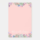 Pastel Wreath - Licht roze op maat Post-it® Notes (Voorkant)