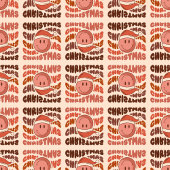 Pastel Xmas Groovy Retro Smiling Emoticons 70th Douchegordijn