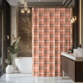 Pastel Xmas Groovy Retro Smiling Emoticons 70th Douchegordijn