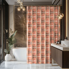 Pastel Xmas Groovy Retro Smiling Emoticons 70th Douchegordijn