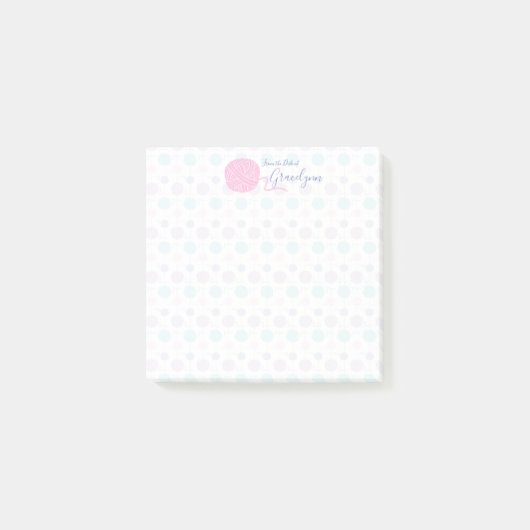 Pastel Yarn Ball String Pattern Post-it® Notes (Voorkant)