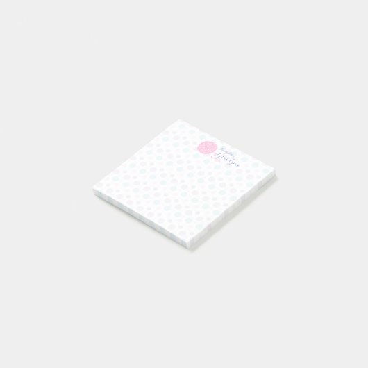 Pastel Yarn Ball String Pattern Post-it® Notes (Schuin)