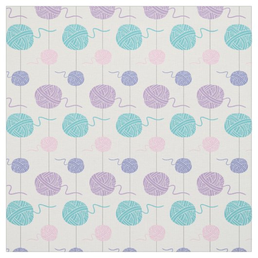 Pastel Yarn Ball String Pattern Stof (Swatch)