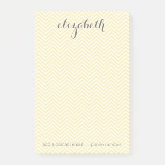 Pastel Yellow and Grey Stationery Suite for Women Post-it® Notes (Voorkant)