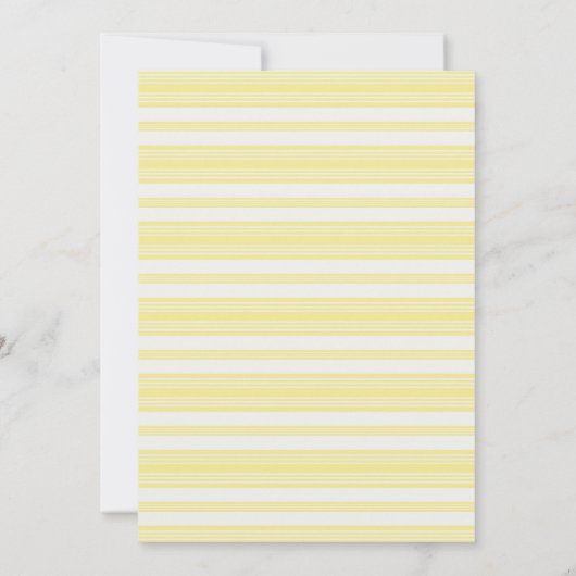 Pastel Yellow and White Stripes Modern Wedding Kaart (Achterkant)