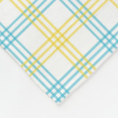 Pastel Yellow Blue Plaid Custom Name Fleece Deken (Hoek)
