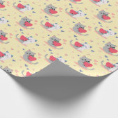 Pastel Yellow Cat Wrapping Paper – Zoete Kittens Cadeaupapier (Hoek)