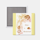 Pastel Yellow Cheshire Cat Alice in Wonderland Magneet (Voorkant / Achterkant)