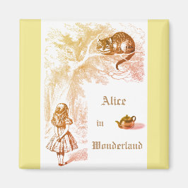 Pastel Yellow Cheshire Cat Alice in Wonderland Magneet