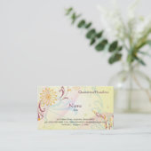 Pastel Yellow Floral Card Visitekaartje (Staand voorkant)