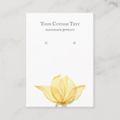 Pastel Yellow Flower Jewelry Earring Display Kaart Visitekaartje (Voorkant)