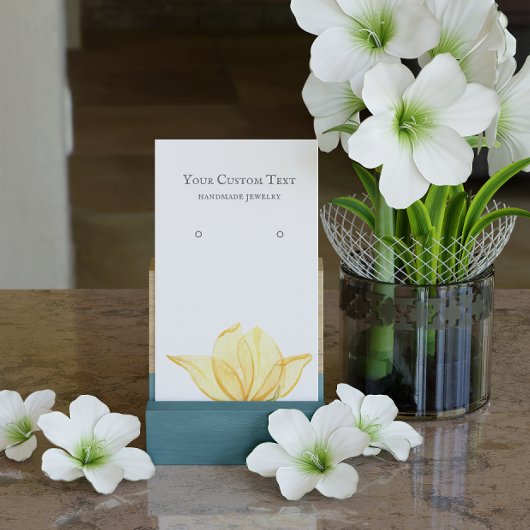 Pastel Yellow Flower Jewelry Earring Display Kaart Visitekaartje