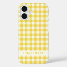Pastel Yellow Gingham Buffalo Check Pset Name