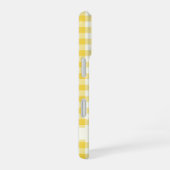 Pastel Yellow Gingham Buffalo Check Pset Name iPhone 16 Hoesje (Rechterkant)