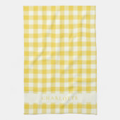 Pastel Yellow Gingham Buffalo Check Pset Name Theedoek (Verticaal)