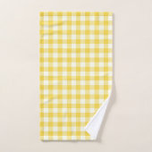 Pastel Yellow Gingham Buffalo Check Pset Pattern Bad Handdoek (Handdoek)