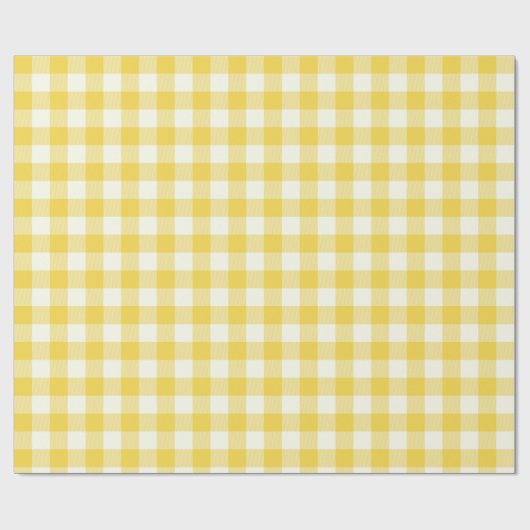 Pastel Yellow Gingham Buffalo Check Pset Pattern Cadeaupapier (Vlak)