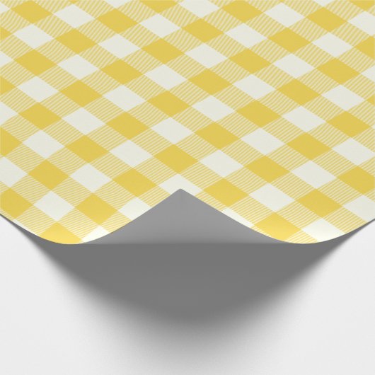 Pastel Yellow Gingham Buffalo Check Pset Pattern Cadeaupapier (Hoek)