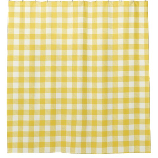Pastel Yellow Gingham Buffalo Check Pset Pattern Douchegordijn (Voorkant)