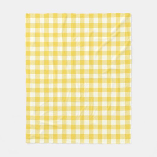 Pastel Yellow Gingham Buffalo Check Pset Pattern Fleece Deken (Voorkant)
