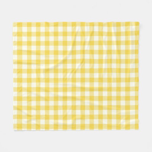 Pastel Yellow Gingham Buffalo Check Pset Pattern Fleece Deken (Voorkant (Horizontaal))