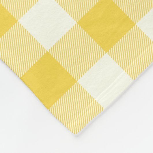 Pastel Yellow Gingham Buffalo Check Pset Pattern Fleece Deken (Hoek)