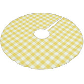 Pastel Yellow Gingham Buffalo Check Pset Pattern Kerstboom Rok (Gekanteld)