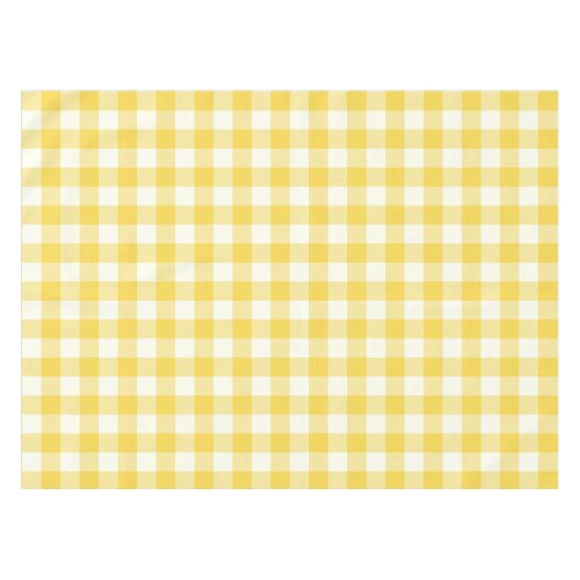 Pastel Yellow Gingham Buffalo Check Pset Pattern Tafelkleed (Voorkant (Horizontaal))