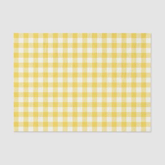 Pastel Yellow Gingham Buffalo Check Pset Pattern Tissuepapier (Voorkant)