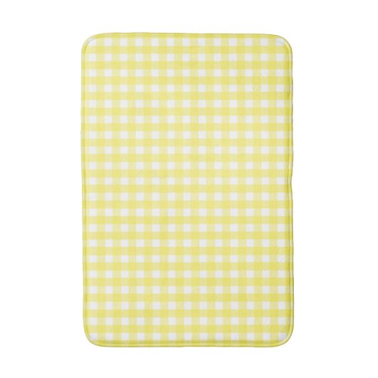 Pastel Yellow Gingham Pattern Badmat (Voorkant Verticaal)