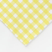 Pastel Yellow Gingham Pattern Fleece Deken (Hoek)