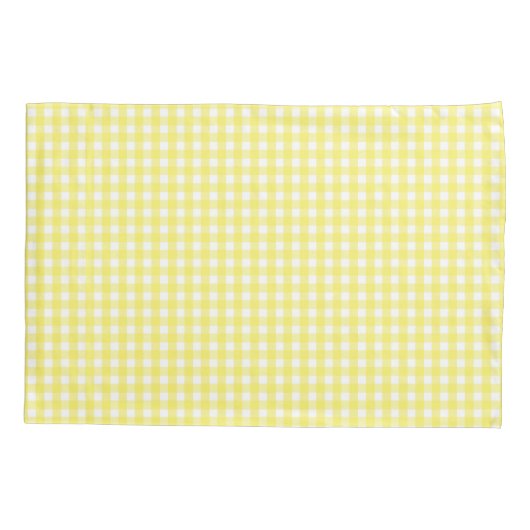 Pastel Yellow Gingham Pattern Kussensloop (Achterkant)