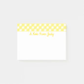 Pastel Yellow Gingham Pattern Post-it Notes (Voorkant)