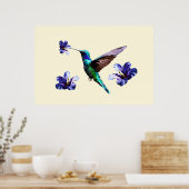 Pastel Yellow Gorgeous Hummingbird/Hibiscus Poster (Keuken)
