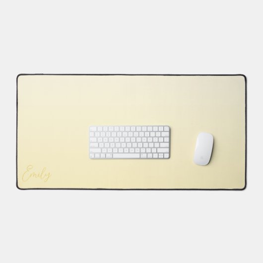 Pastel Yellow Gradient Calligraphy Personalized Bureaumat (Keyboard & Muis)