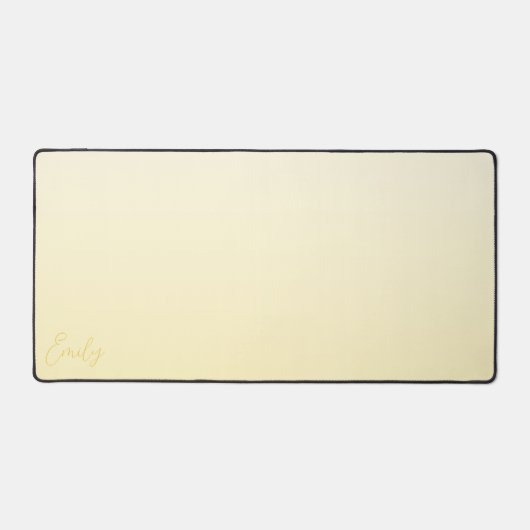 Pastel Yellow Gradient Calligraphy Personalized Bureaumat (Voorkant)