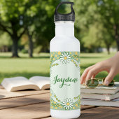 Pastel Yellow Green Custom Daisy Waterfles