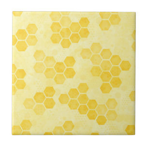 Pastel Yellow Honeycomb Patroon Tegeltje