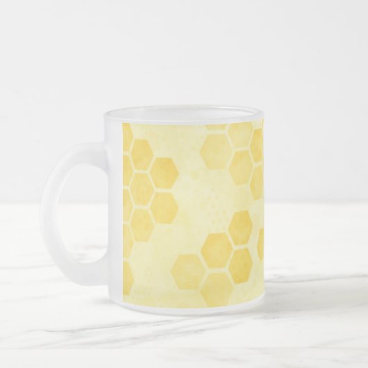 Pastel Yellow Honeycomb Pattern Matglas Koffiemok (Links)