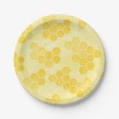 Pastel Yellow Honeycomb Pattern Papieren Bordje (Voorkant)