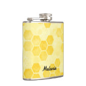Pastel Yellow Honeycomb Pattern Personalised Heupfles (Rechts)