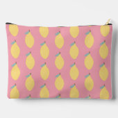 Pastel Yellow Lemons Patroon op roze, aangepast Etui (Achterkant)